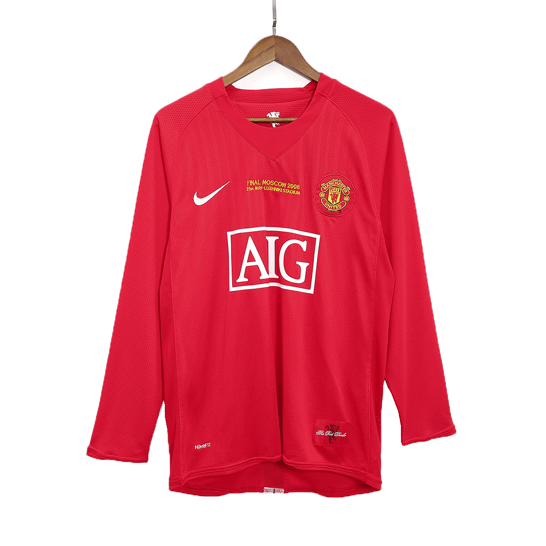 Domácí Retro Dres Manchester United 2007/08 Long Sleeve RONALDO #7 - UCL Final