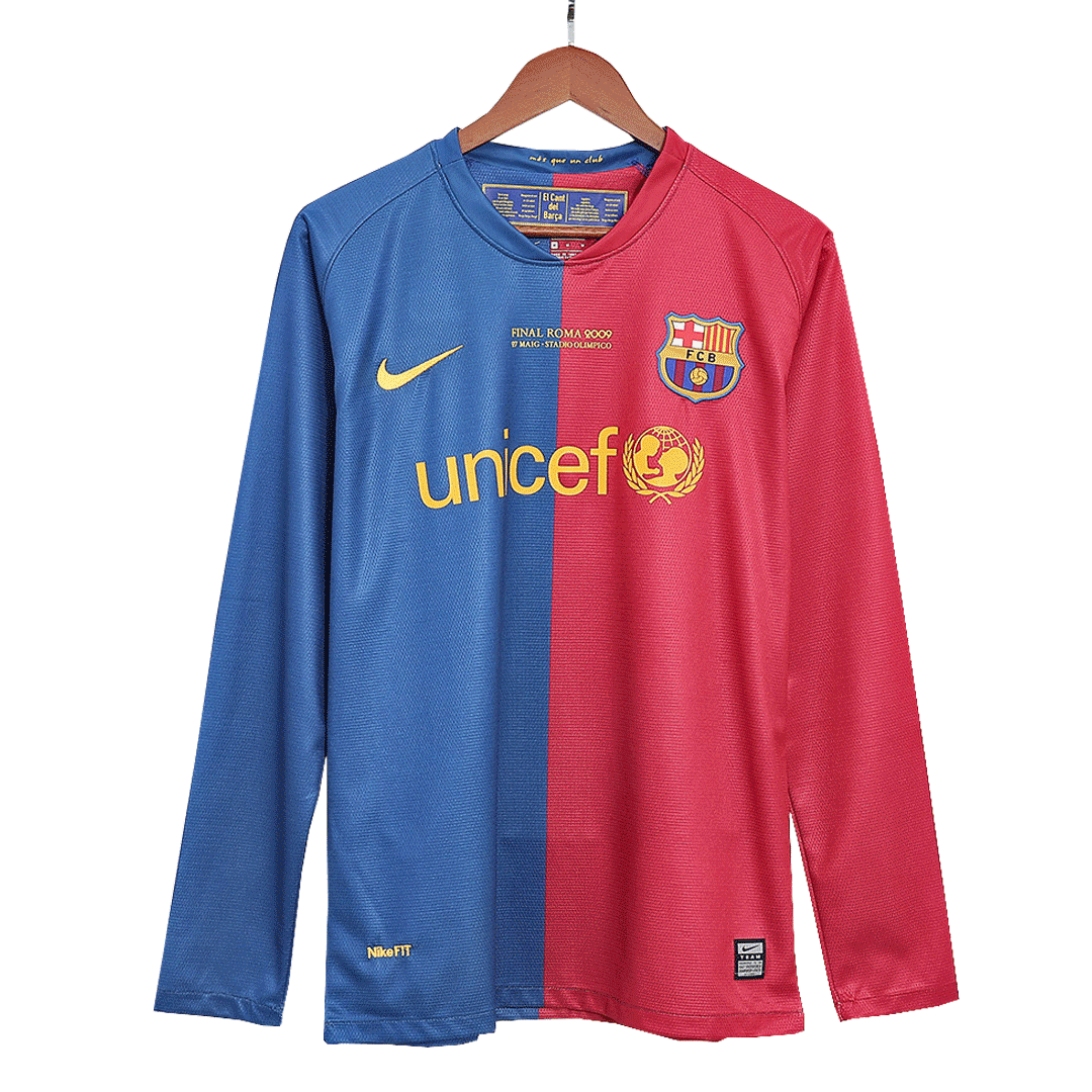 Domácí Retro Dres Barcelona 2008/09 Long Sleeve XAVI #6 - UCL Final