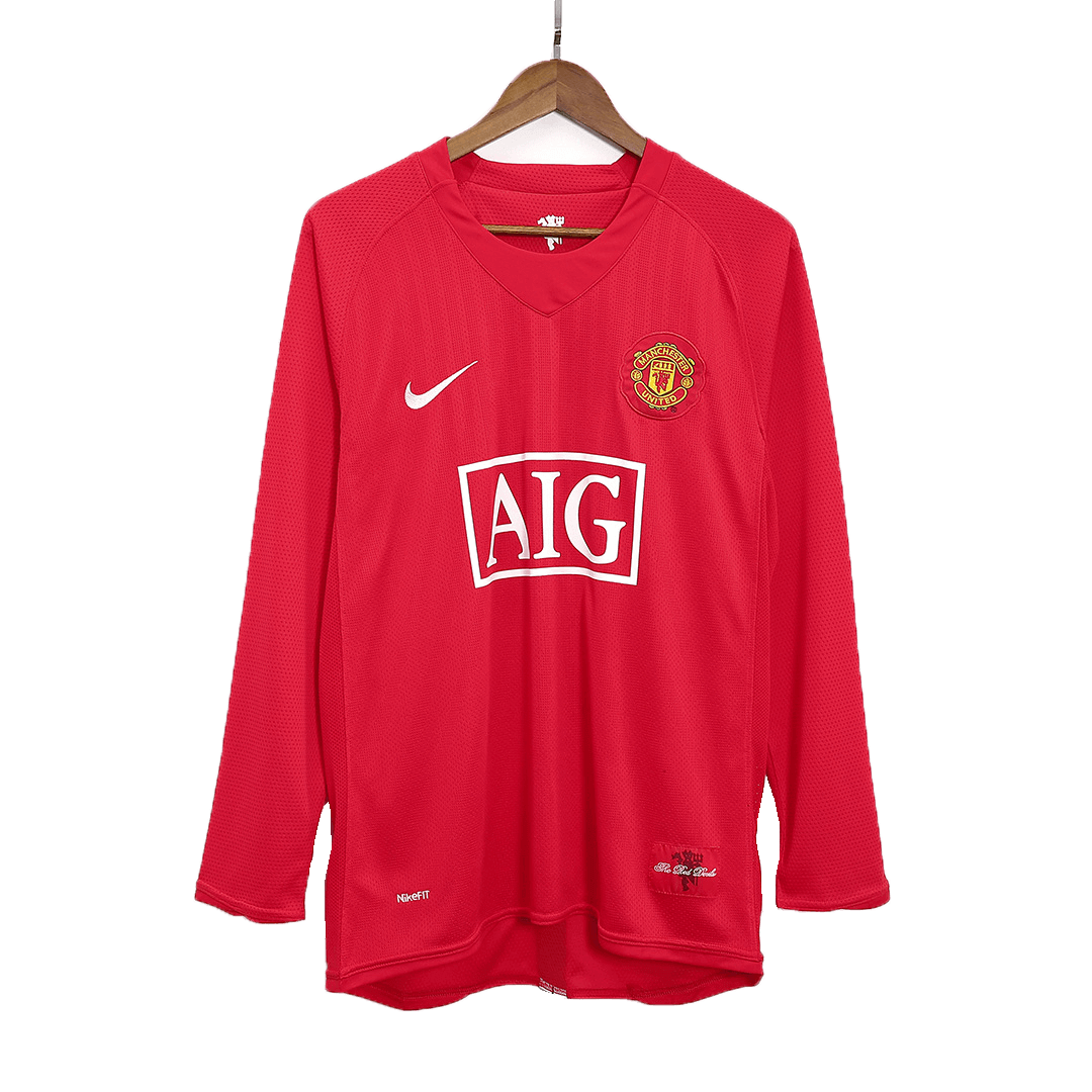 Domácí Retro Dres Manchester United 2007/08 Long Sleeve ROONEY #10