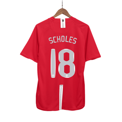 Domácí Retro Dres Manchester United 2007/08 SCHOLES #18 - UCL Final