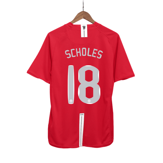 Domácí Retro Dres Manchester United 2007/08 SCHOLES #18 - UCL Final