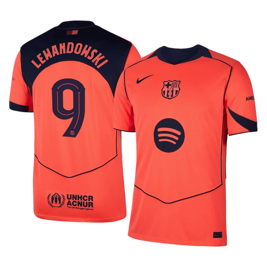 Barcelona třetí fotbalový dres 2025/26 LEWANDOWSKI #9 UCL