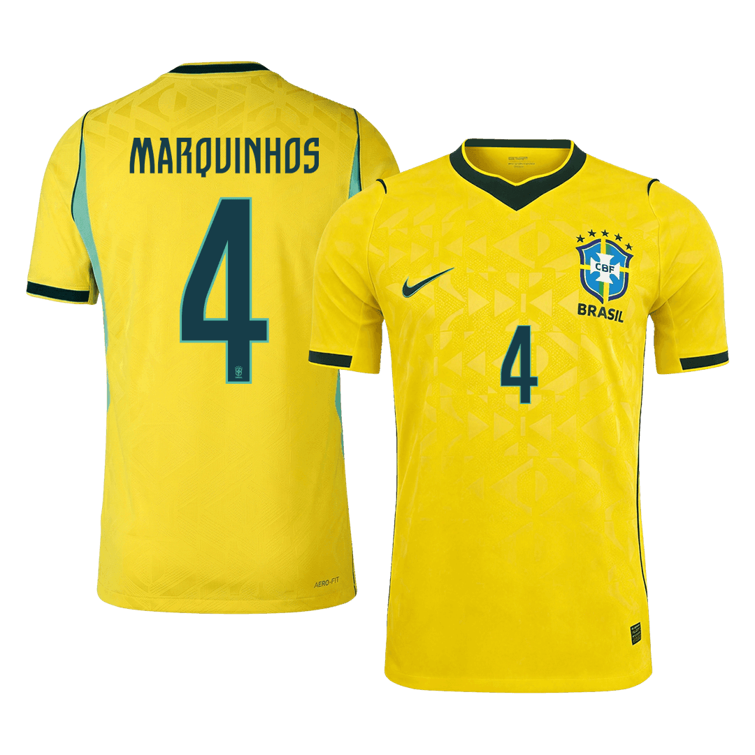 Brazílie domácí dres MS 2026 hráčská verze MARQUINHOS #4