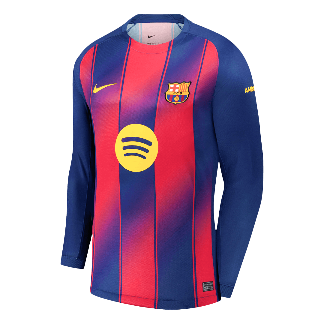 Barcelona domácí fotbalový dres 2025/26 dlouhý rukáv
