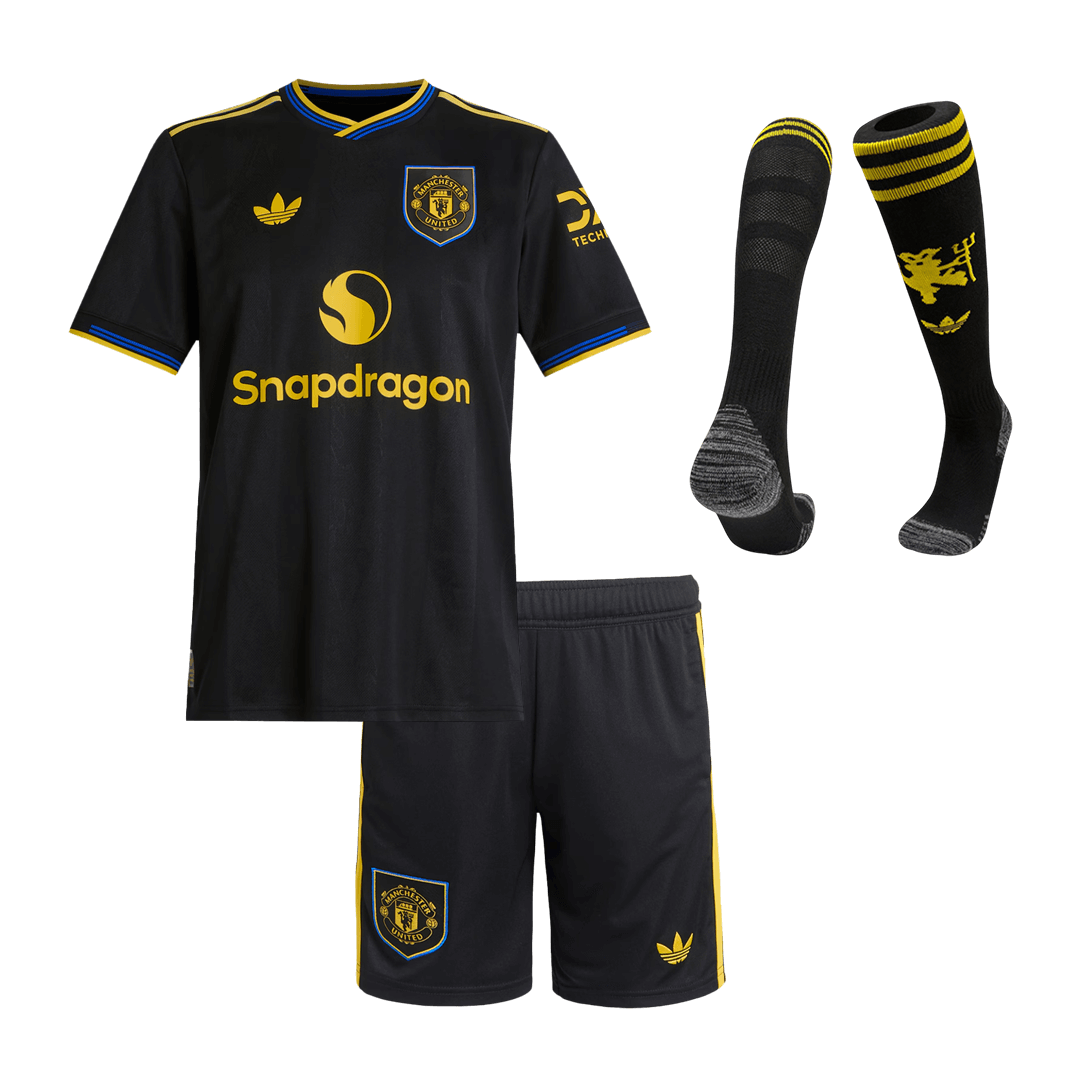 Manchester United dětská třetí kompletní sada 2025/26