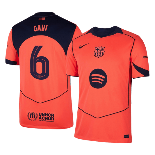 Barcelona třetí fotbalový dres 2025/26 GAVI #6 UCL