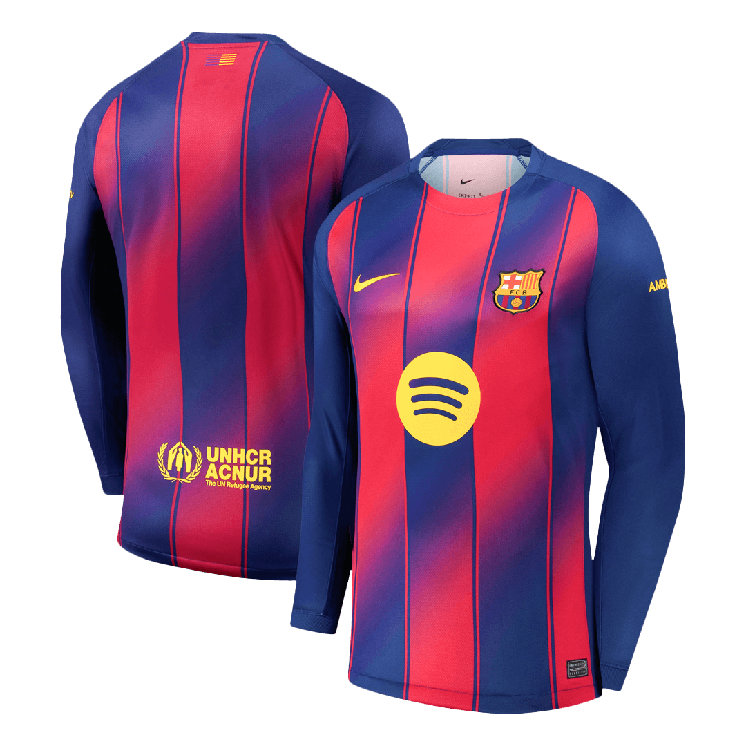 Barcelona domácí fotbalový dres 2025/26 dlouhý rukáv