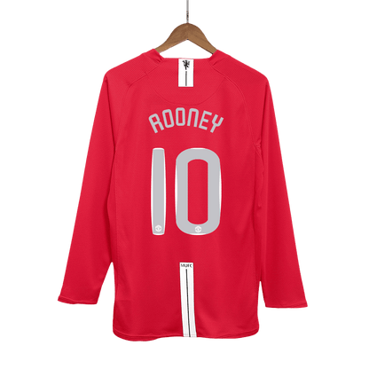 Domácí Retro Dres Manchester United 2007/08 Long Sleeve ROONEY #10 - UCL Final