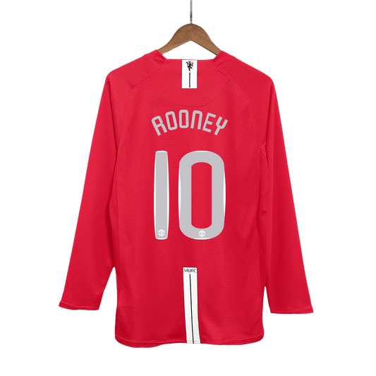 Domácí Retro Dres Manchester United 2007/08 Long Sleeve ROONEY #10 - UCL Final