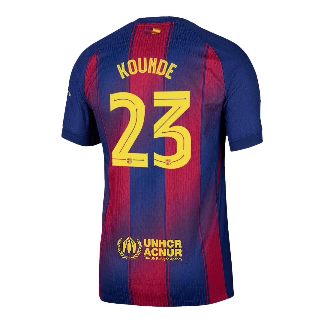 Barcelona domácí fotbalový dres 2025/26 hráčská verze KOUNDE #23 UCL