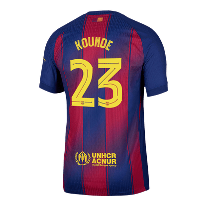 Barcelona domácí fotbalový dres 2025/26 hráčská verze KOUNDE #23 UCL