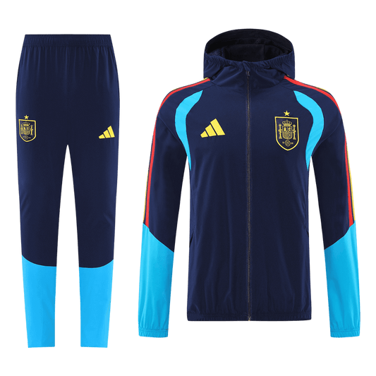 Španělsko větrovková souprava 2026 modrá & černá (mikina s kapucí)