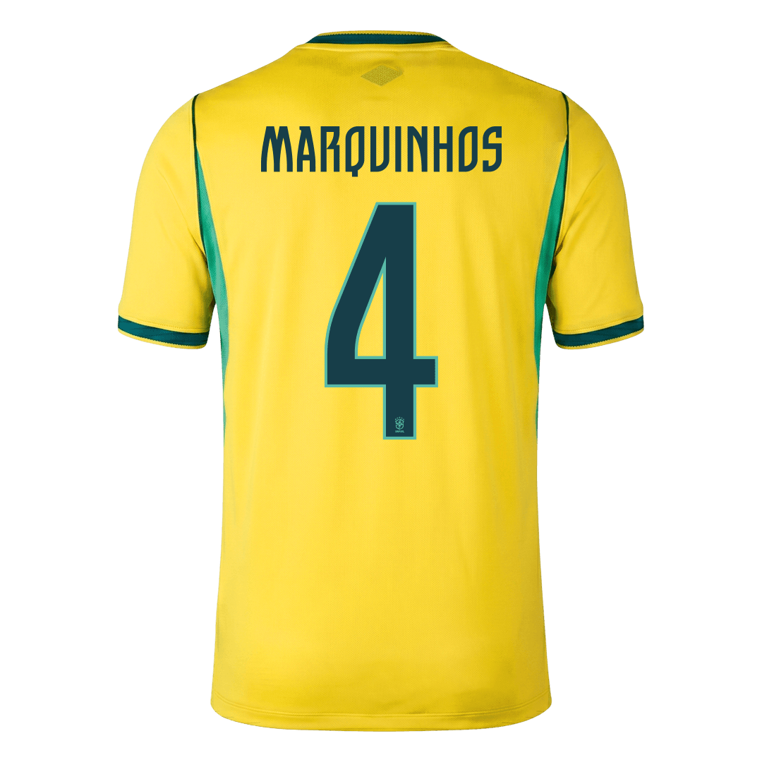 Brazílie domácí fotbalový dres MS 2026 MARQUINHOS #4