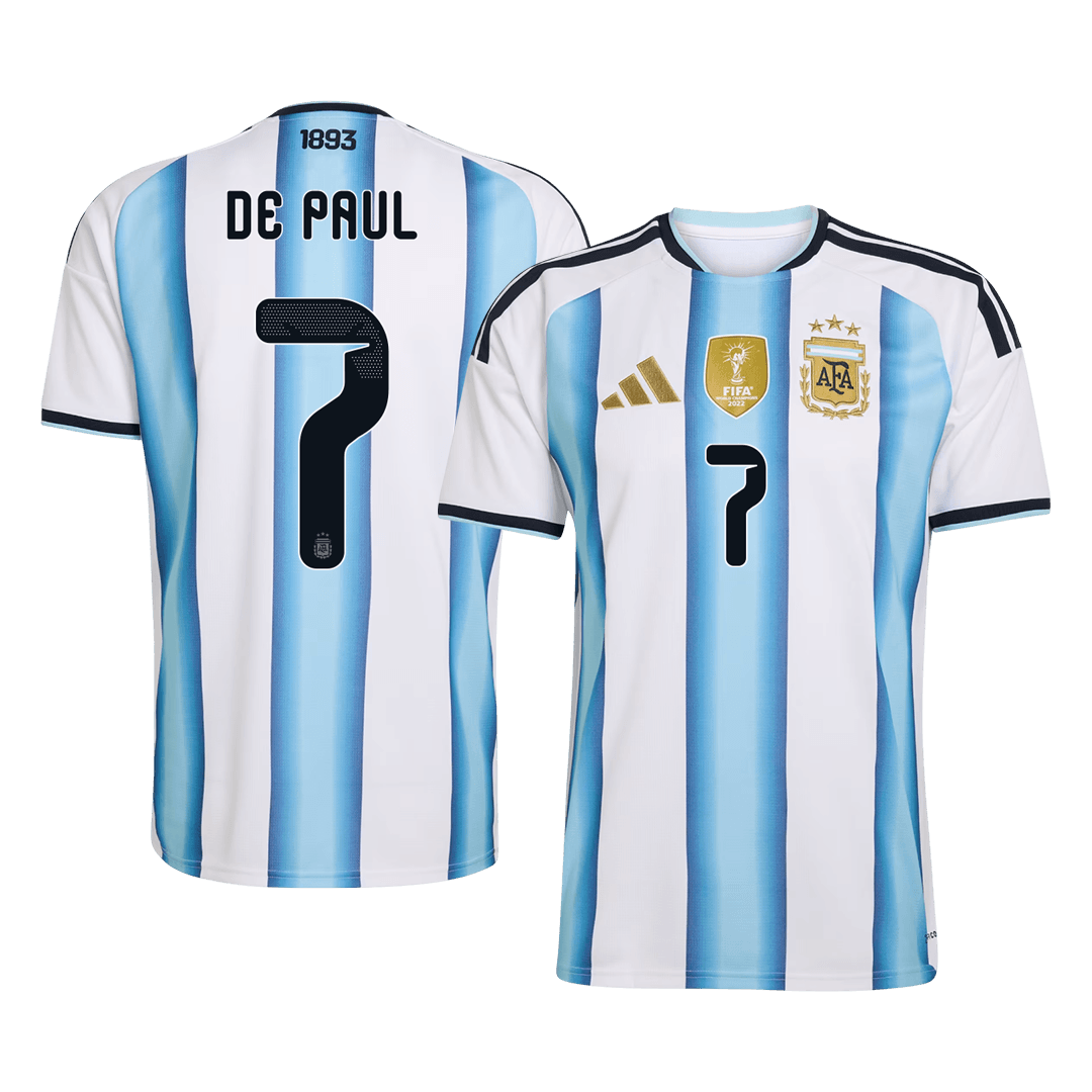 Argentina domácí fotbalový dres MS 2026 DE PAUL #7
