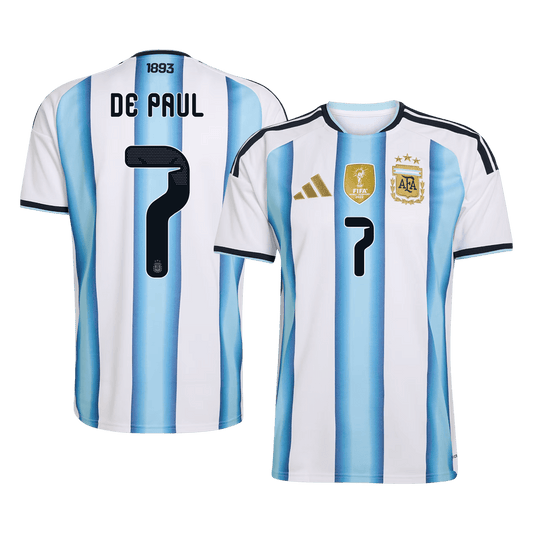 Argentina domácí fotbalový dres MS 2026 DE PAUL #7