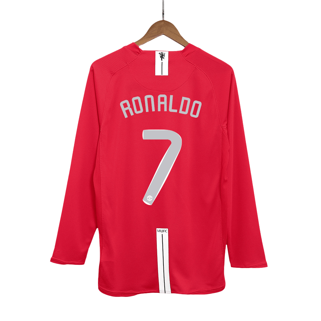 Domácí Retro Dres Manchester United 2007/08 Long Sleeve RONALDO #7 - UCL Final