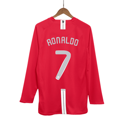 Domácí Retro Dres Manchester United 2007/08 Long Sleeve RONALDO #7 - UCL Final