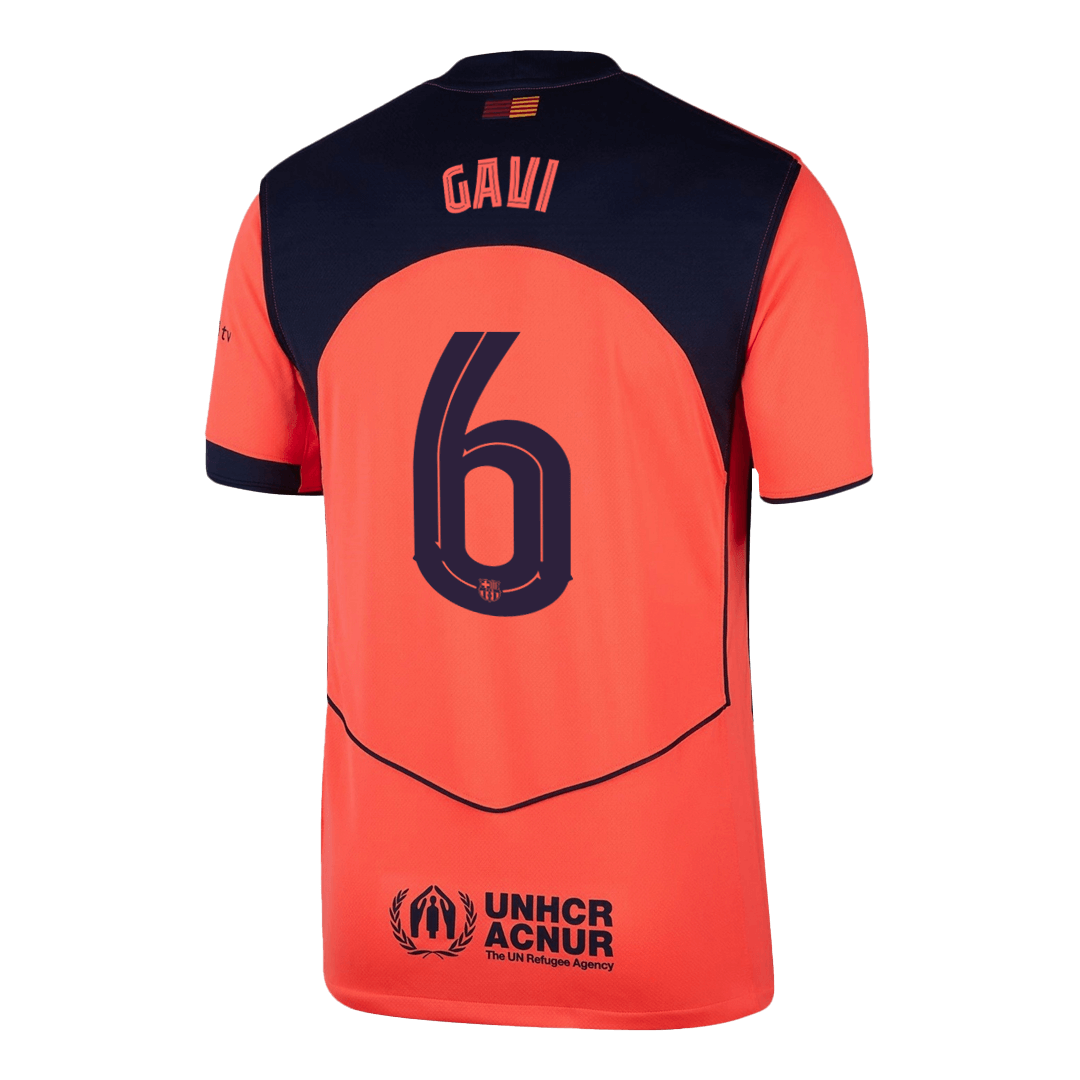 Barcelona třetí fotbalový dres 2025/26 GAVI #6 UCL