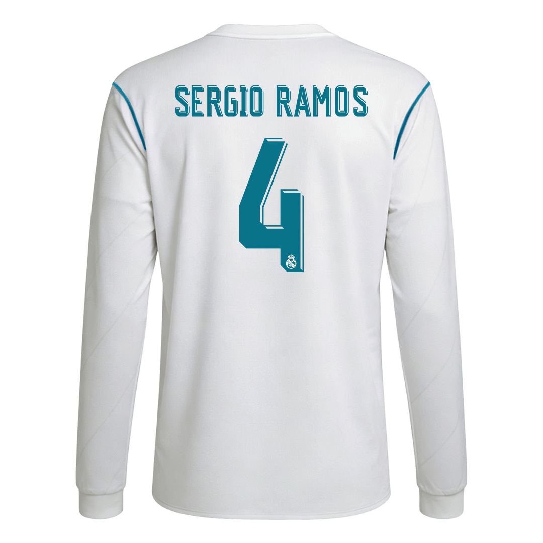 Domácí Retro Dres Real Madrid 2017/18 Retro Long Sleeve SERGIO RAMOS #4