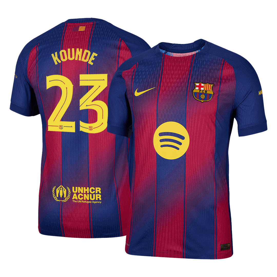 Barcelona domácí fotbalový dres 2025/26 hráčská verze KOUNDE #23 UCL