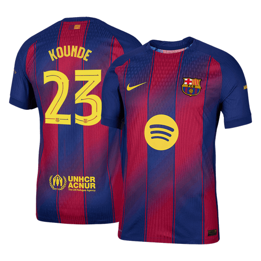 Barcelona domácí fotbalový dres 2025/26 hráčská verze KOUNDE #23 UCL