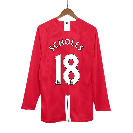 Domácí Retro Dres Manchester United 2007/08 Long Sleeve SCHOLES #18