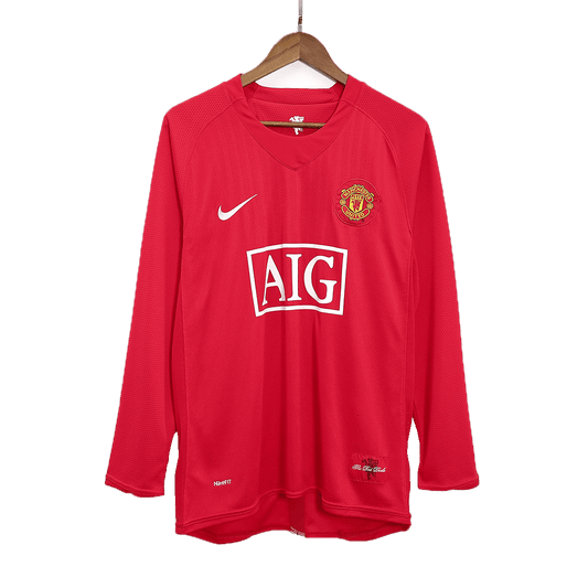 Domácí Retro Dres Manchester United 2007/08 Long Sleeve