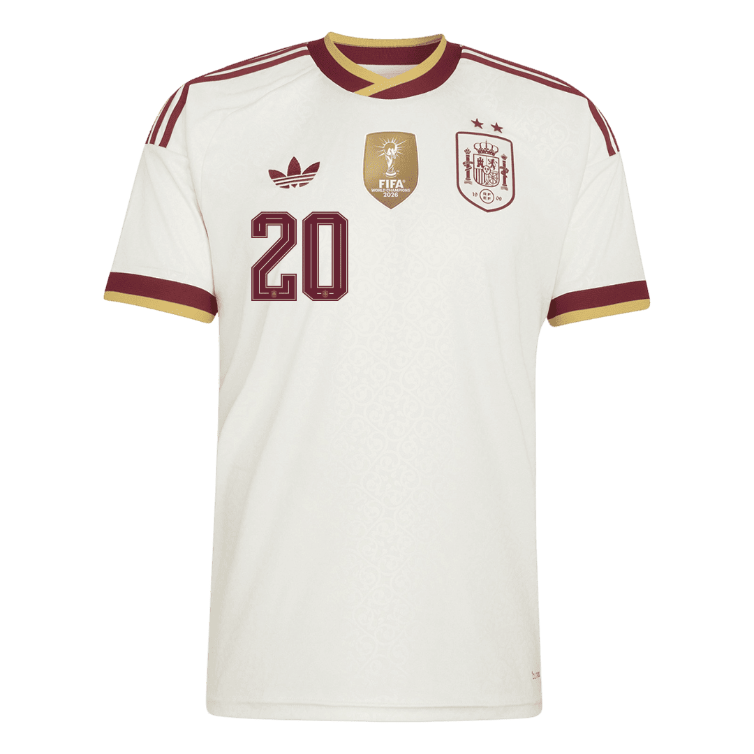 Španělsko venkovní fotbalový dres MS 2026 PEDRI #20