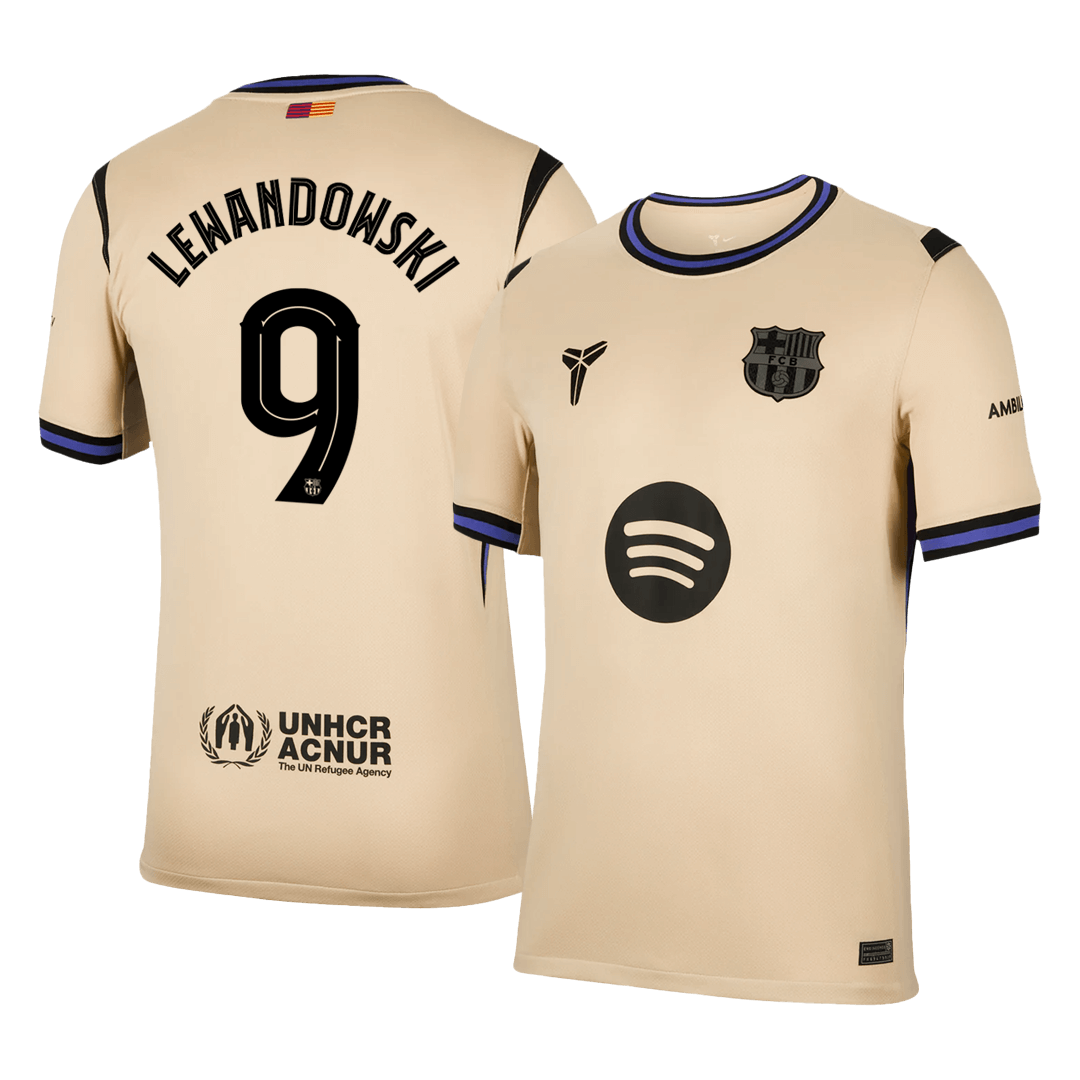 Venkovní Fotbalový Dres Barcelona 25/26 LEWANDOWSKI #9 UCL