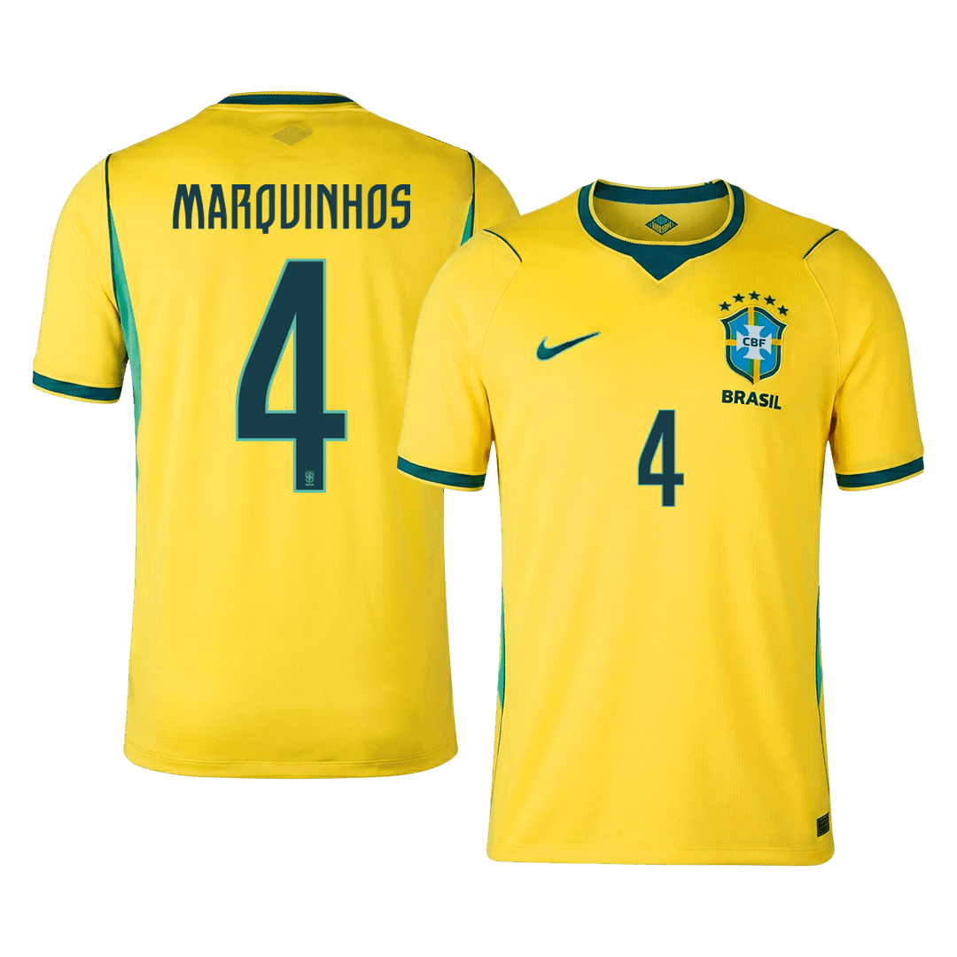 Brazílie domácí fotbalový dres MS 2026 MARQUINHOS #4