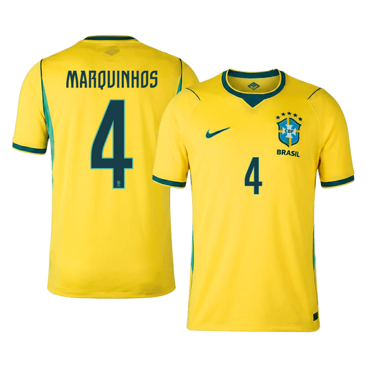 Brazílie domácí fotbalový dres MS 2026 MARQUINHOS #4