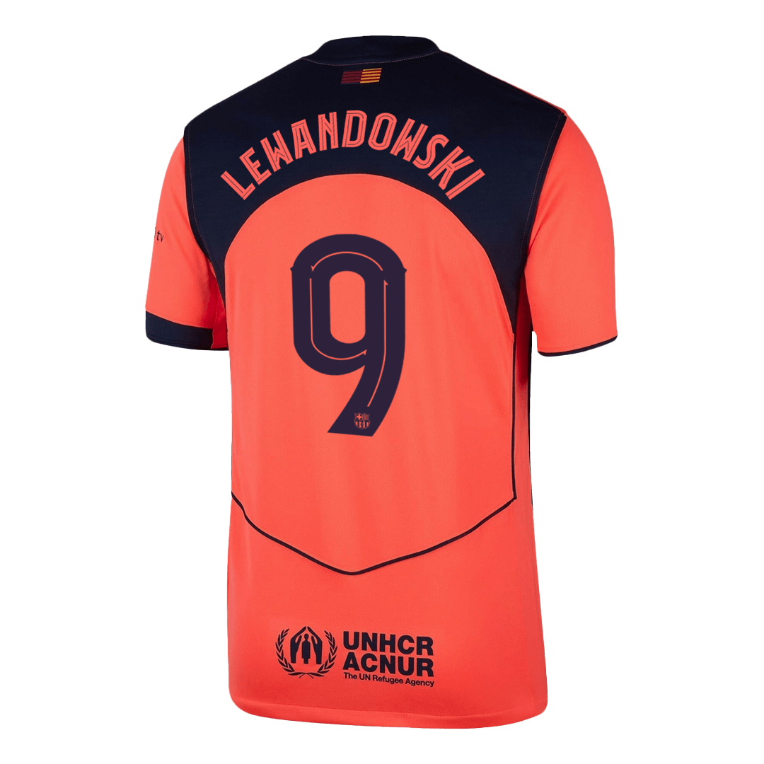 Barcelona třetí fotbalový dres 2025/26 LEWANDOWSKI #9 UCL