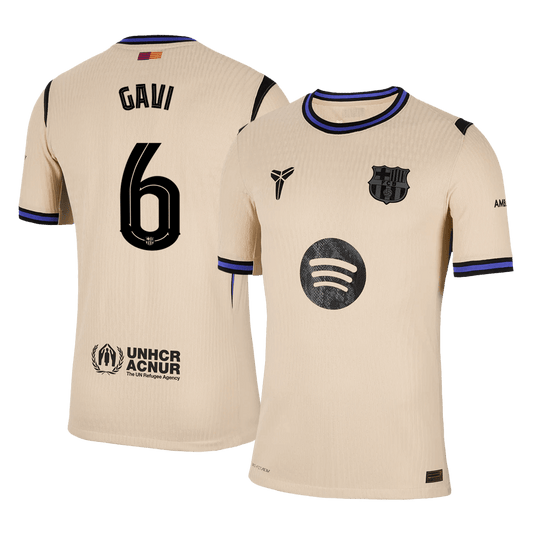Venkovní Fotbalový Dres Barcelona 25/26 Authentic GAVI #6 UCL