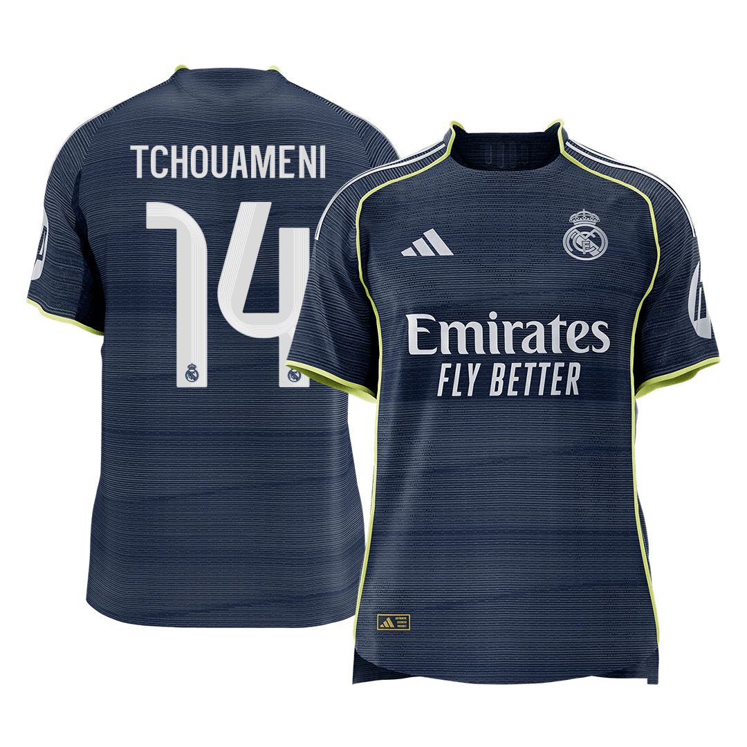 Real Madrid venkovní fotbalový dres 2025/26 hráčská verze TCHOUAMENI #14