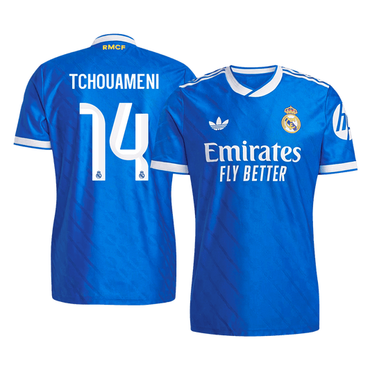 Real Madrid třetí fotbalový dres 2025/26 hráčská verze TCHOUAMENI #14